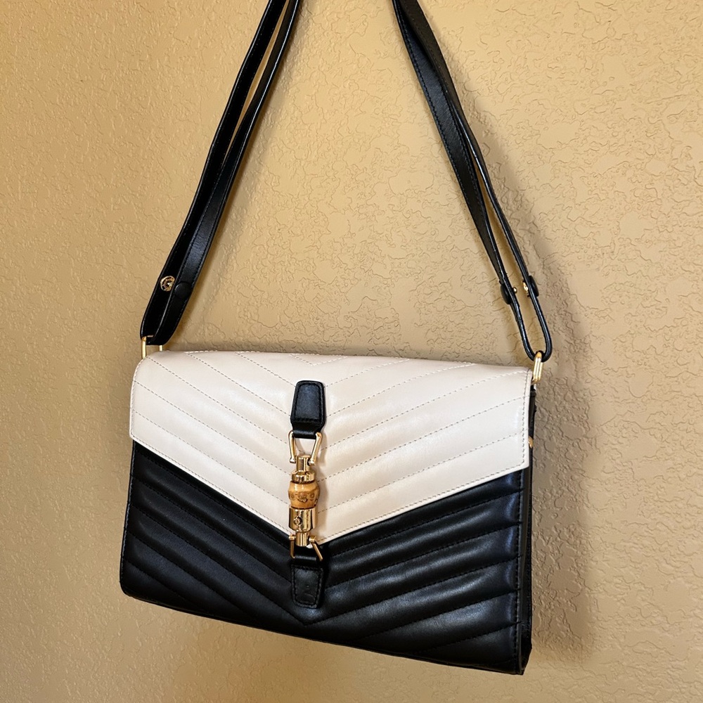 Pierre Cardin Black and White Crossbody Bag